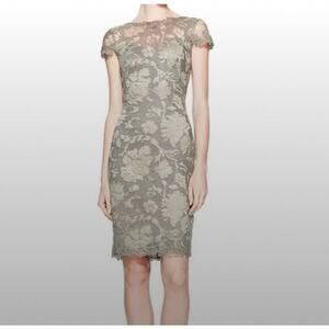 Tadashi Shoji Algiers Dress Womens 4 All Over Lace Metallic Threading Wedding